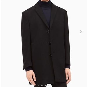 Calvin Klein XL men’s wool blend black topcoat.